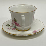 Golden Crown E&R England White-Multicolor Fine Bone China Cup and Saucer