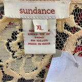 Sundance Size L Women's Tan Cut Out Shell Long Sleeve Top